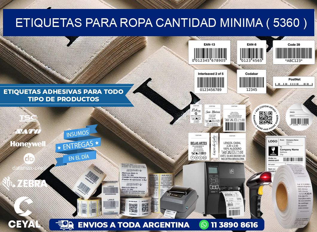 ETIQUETAS PARA ROPA CANTIDAD MINIMA ( 5360 )