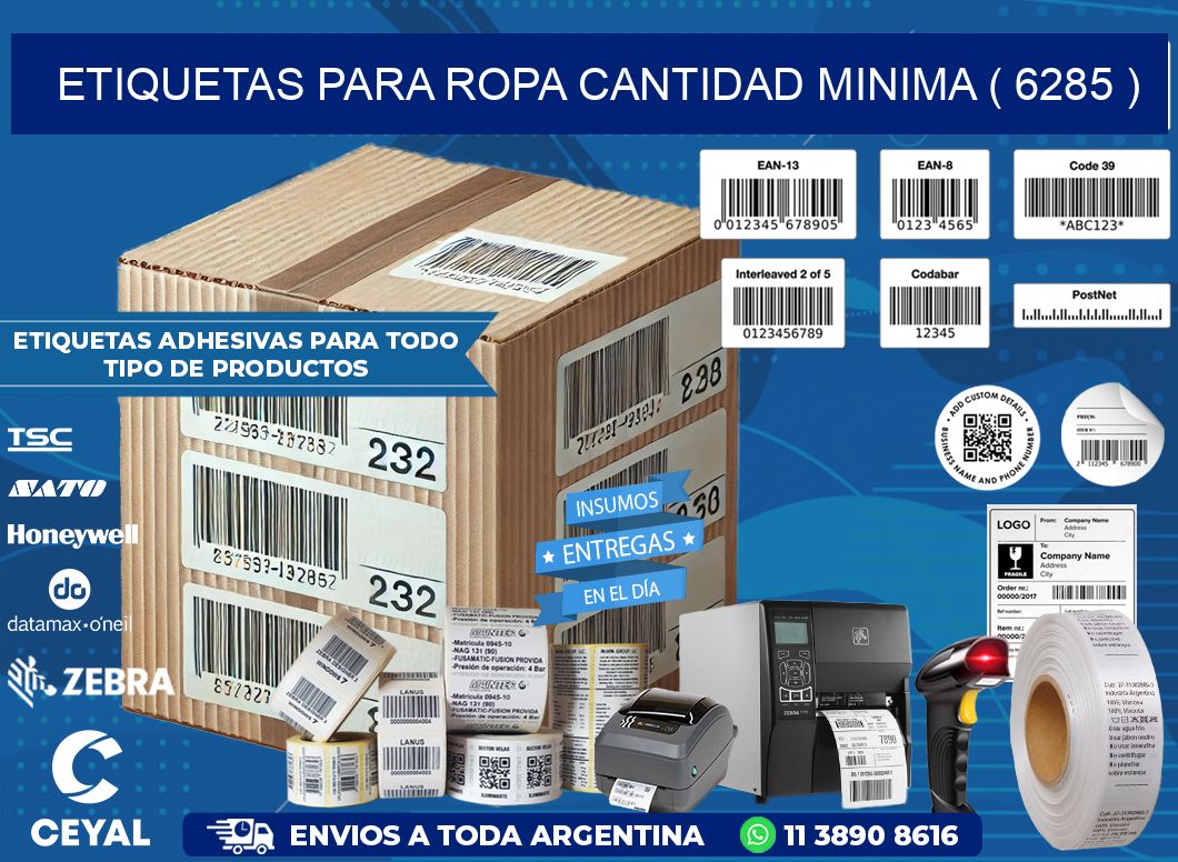 ETIQUETAS PARA ROPA CANTIDAD MINIMA ( 6285 )