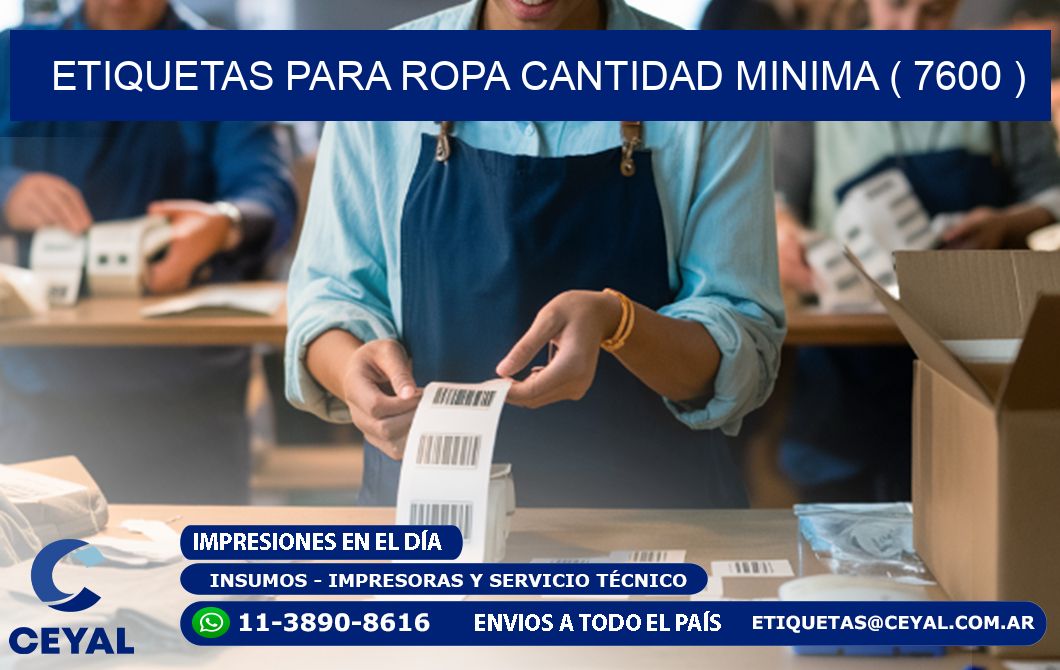 ETIQUETAS PARA ROPA CANTIDAD MINIMA ( 7600 )