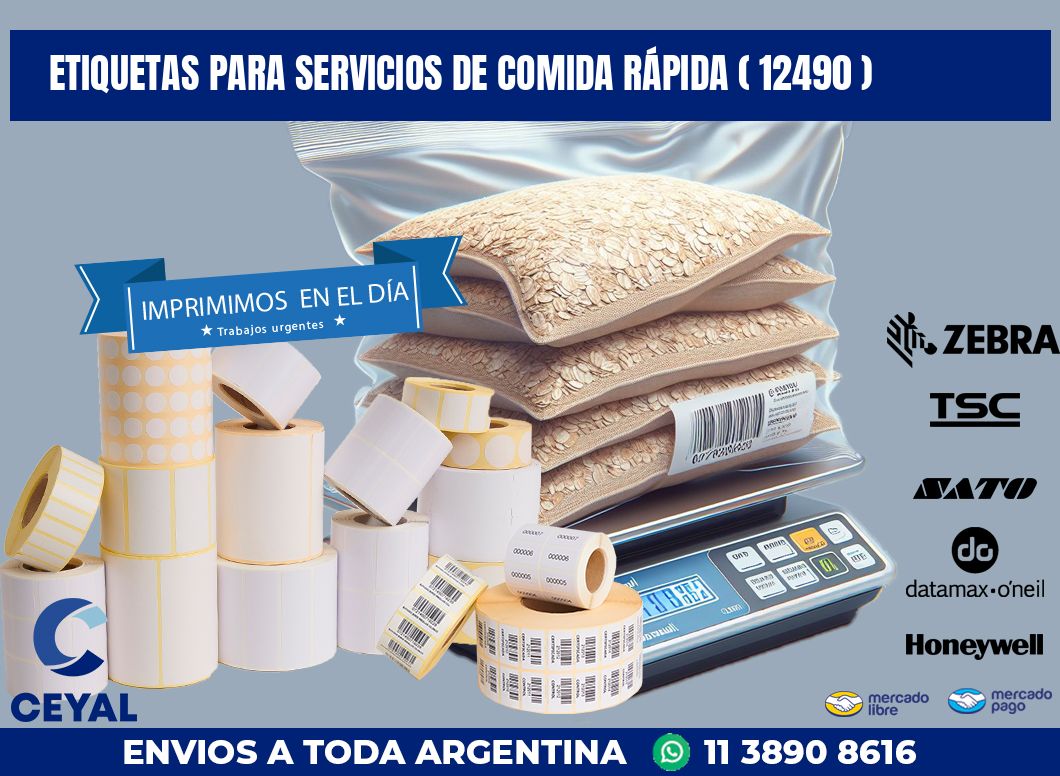 ETIQUETAS PARA SERVICIOS DE COMIDA RÁPIDA ( 12490 )