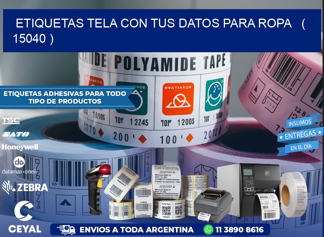 ETIQUETAS TELA CON TUS DATOS PARA ROPA   ( 15040 )