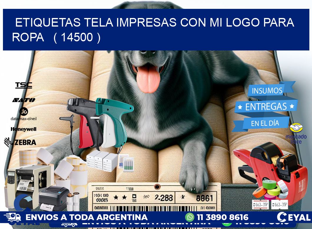 ETIQUETAS TELA IMPRESAS CON MI LOGO PARA ROPA   ( 14500 )