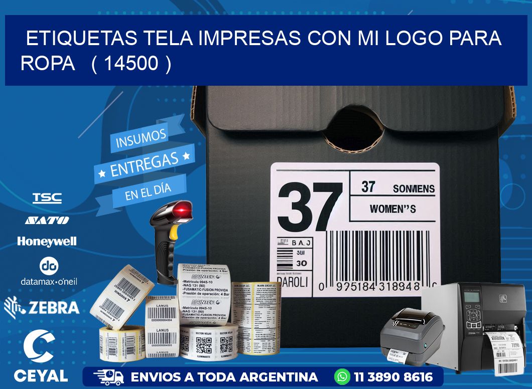 ETIQUETAS TELA IMPRESAS CON MI LOGO PARA ROPA   ( 14500 )