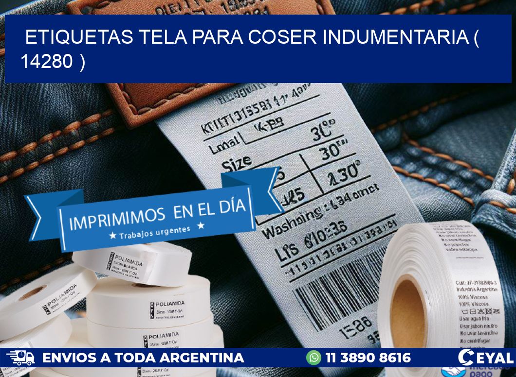 ETIQUETAS TELA PARA COSER INDUMENTARIA ( 14280 )