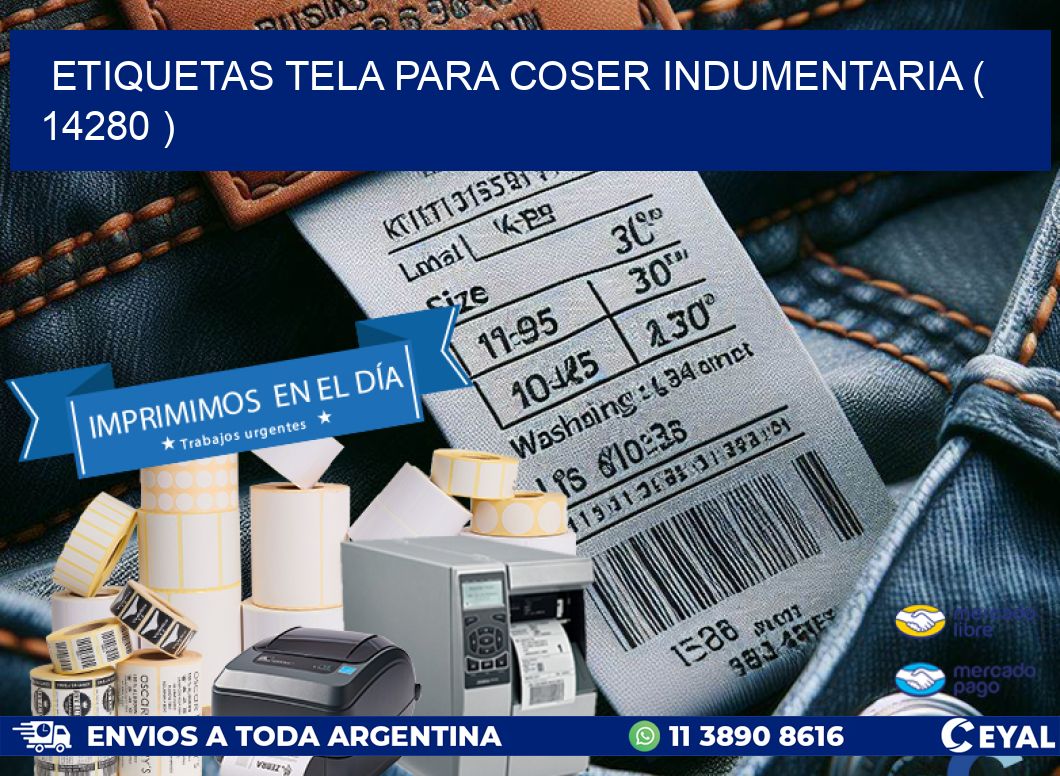 ETIQUETAS TELA PARA COSER INDUMENTARIA ( 14280 )