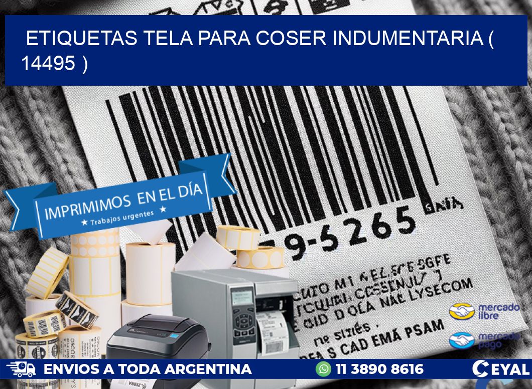 ETIQUETAS TELA PARA COSER INDUMENTARIA ( 14495 )