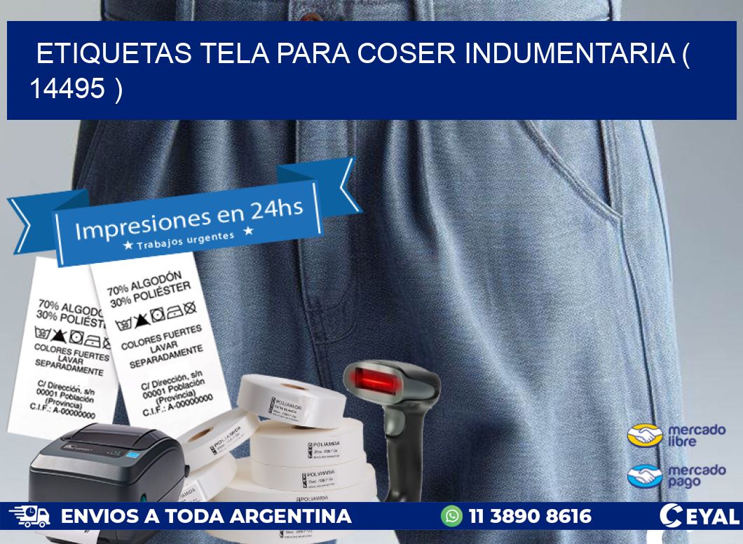 ETIQUETAS TELA PARA COSER INDUMENTARIA ( 14495 )