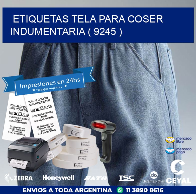ETIQUETAS TELA PARA COSER INDUMENTARIA ( 9245 )