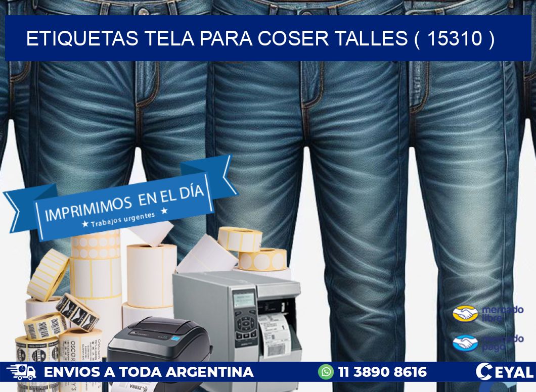 ETIQUETAS TELA PARA COSER TALLES ( 15310 )