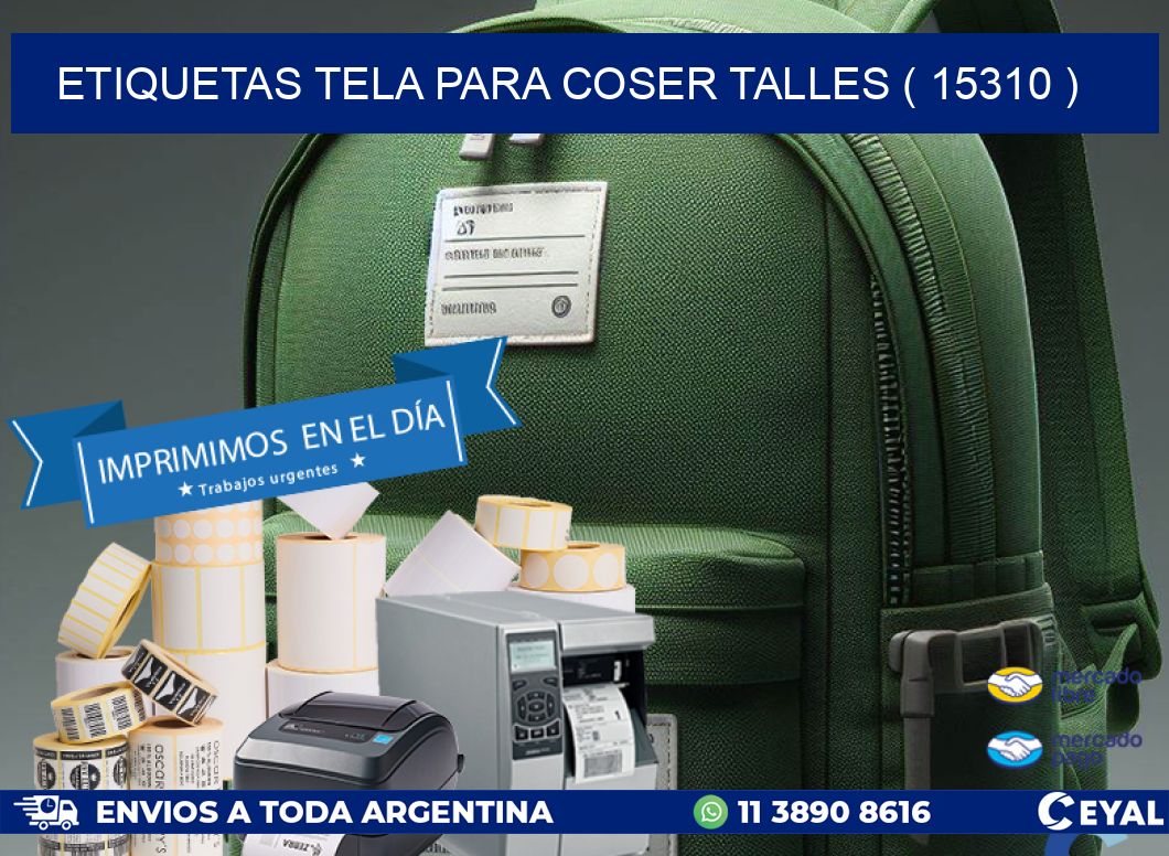 ETIQUETAS TELA PARA COSER TALLES ( 15310 )