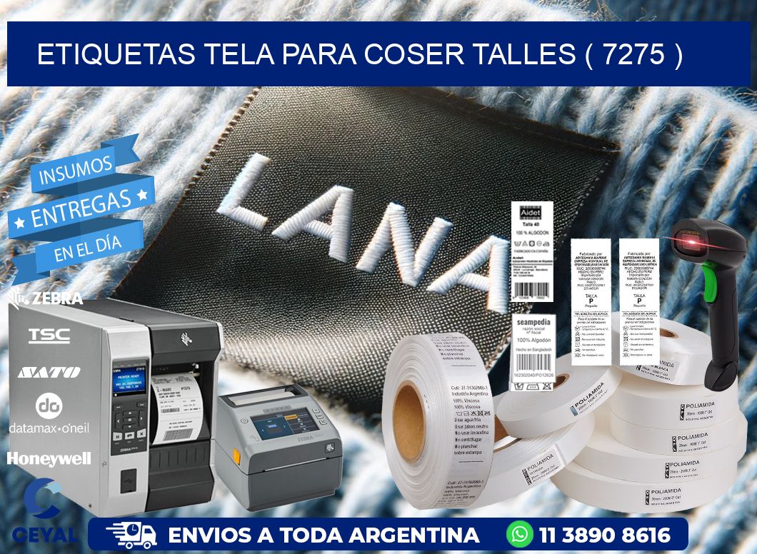 ETIQUETAS TELA PARA COSER TALLES ( 7275 )