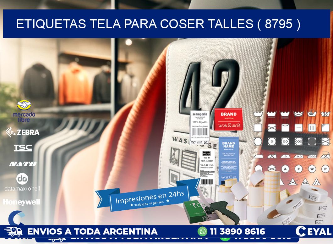 ETIQUETAS TELA PARA COSER TALLES ( 8795 )