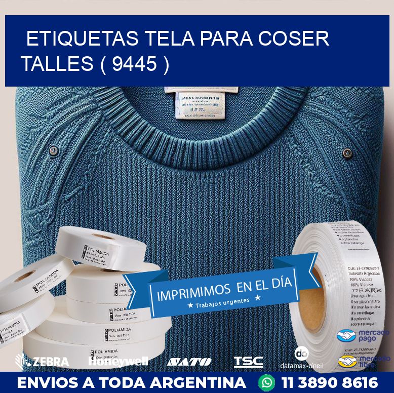 ETIQUETAS TELA PARA COSER TALLES ( 9445 )