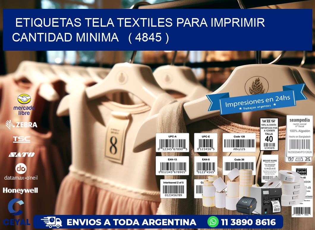 ETIQUETAS TELA TEXTILES PARA IMPRIMIR CANTIDAD MINIMA   ( 4845 )