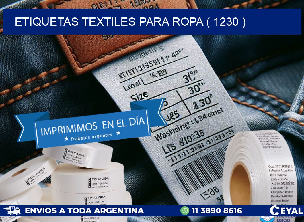 ETIQUETAS TEXTILES PARA ROPA ( 1230 )