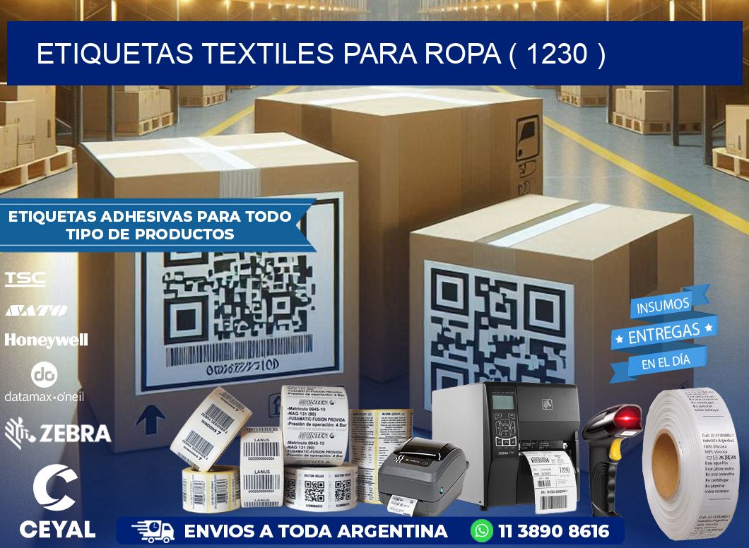 ETIQUETAS TEXTILES PARA ROPA ( 1230 )