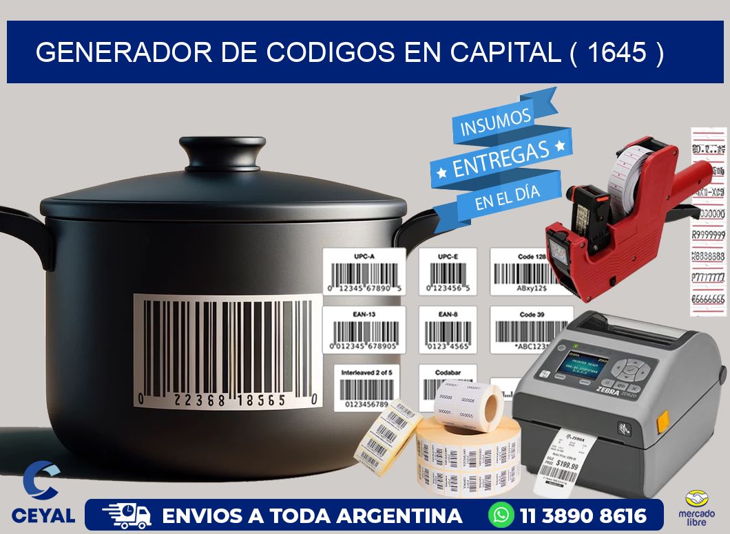 GENERADOR DE CODIGOS EN CAPITAL ( 1645 )