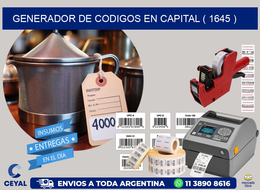 GENERADOR DE CODIGOS EN CAPITAL ( 1645 )