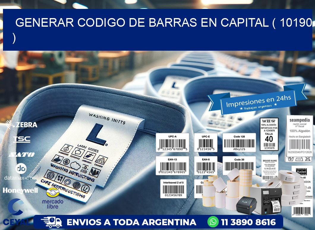 GENERAR CODIGO DE BARRAS EN CAPITAL ( 10190 )