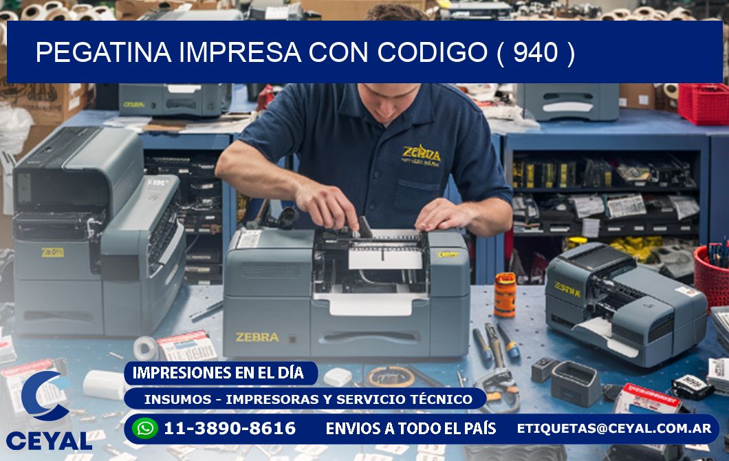 PEGATINA IMPRESA CON CODIGO ( 940 )