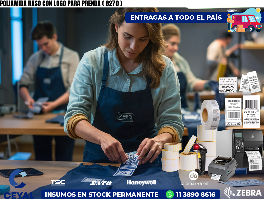 POLIAMIDA RASO CON LOGO PARA PRENDA ( 8270 )