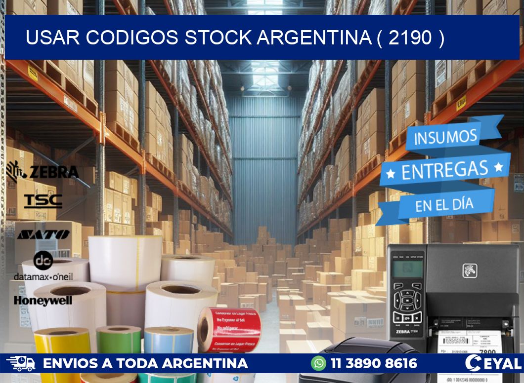USAR CODIGOS STOCK ARGENTINA ( 2190 )