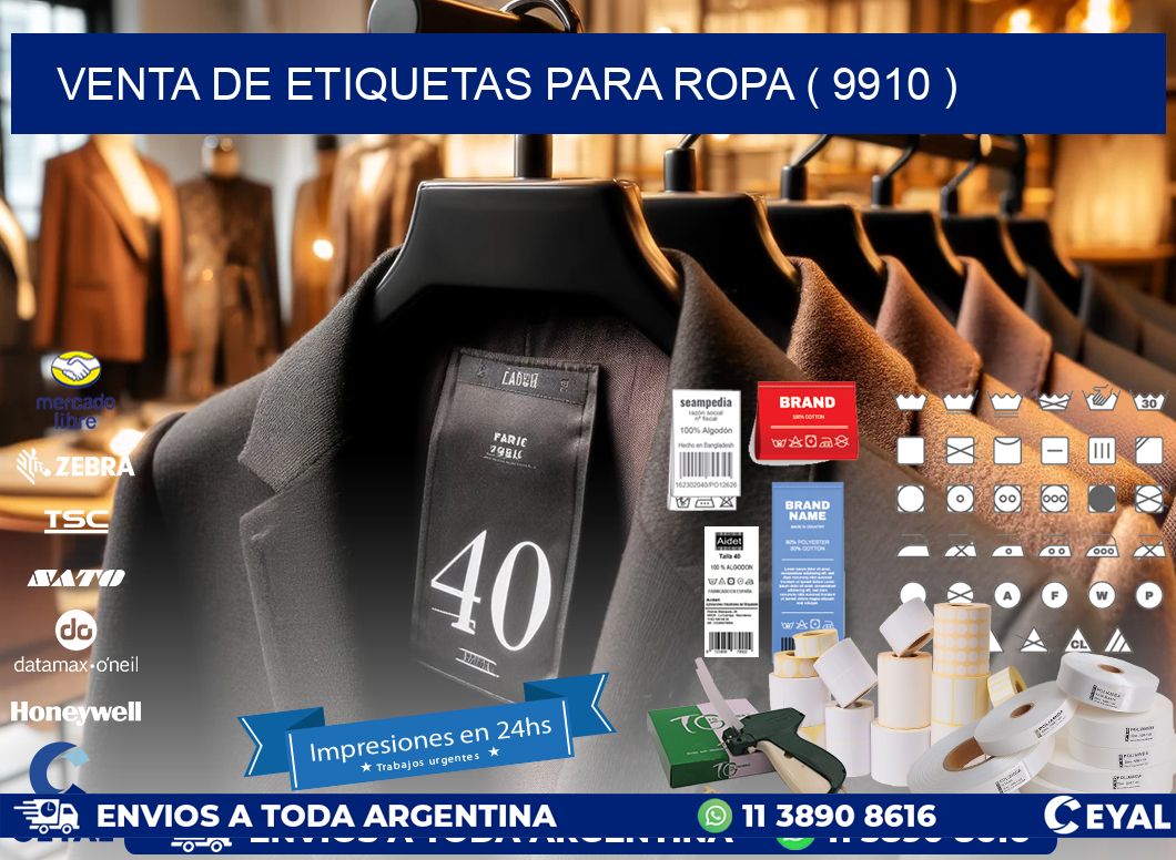 VENTA DE ETIQUETAS PARA ROPA ( 9910 )