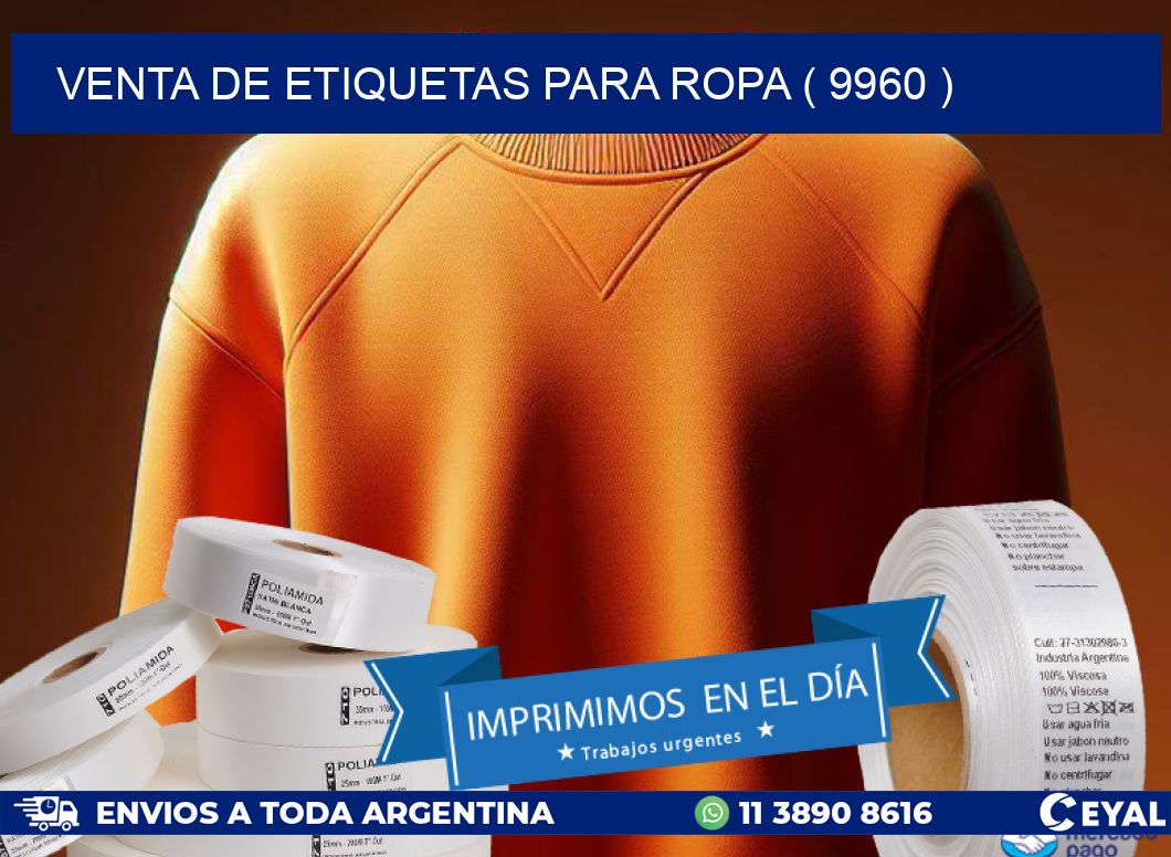 VENTA DE ETIQUETAS PARA ROPA ( 9960 )