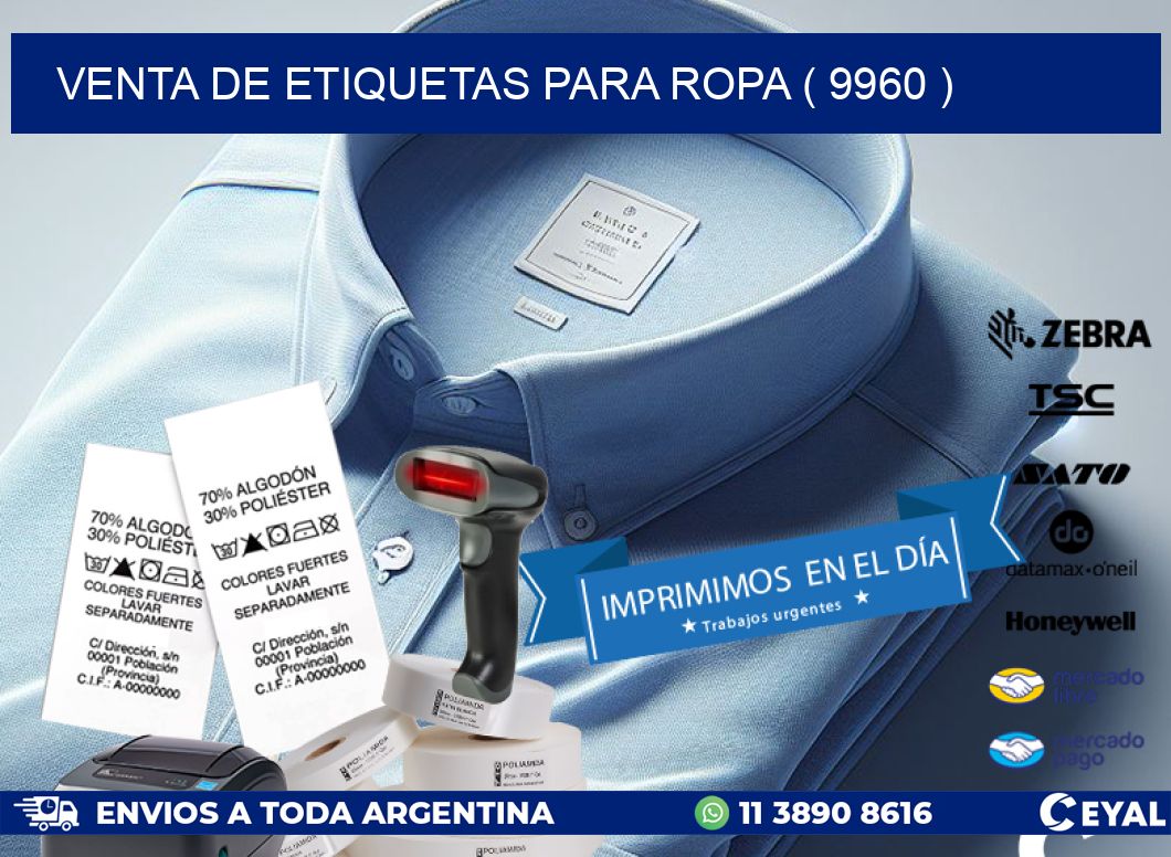 VENTA DE ETIQUETAS PARA ROPA ( 9960 )