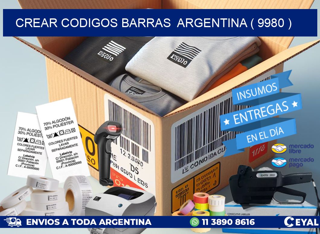crear codigos barras  argentina ( 9980 )