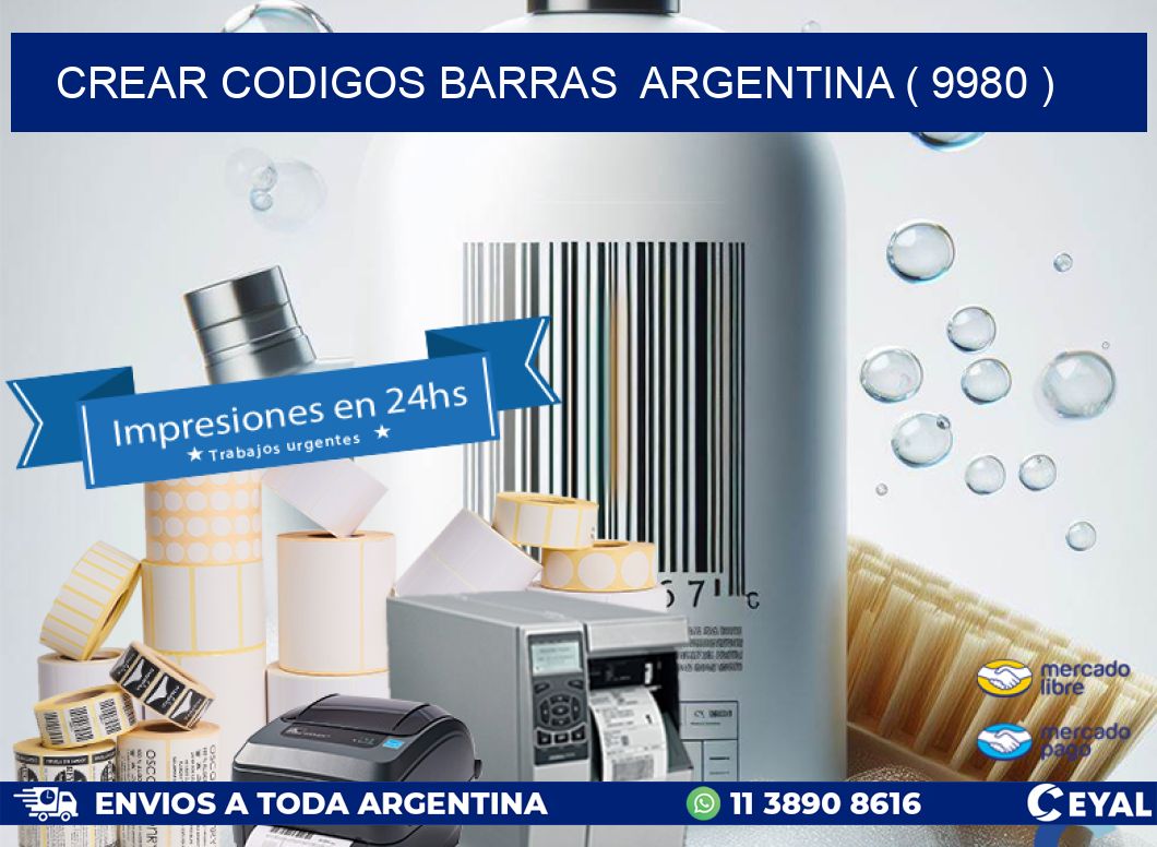 crear codigos barras  argentina ( 9980 )