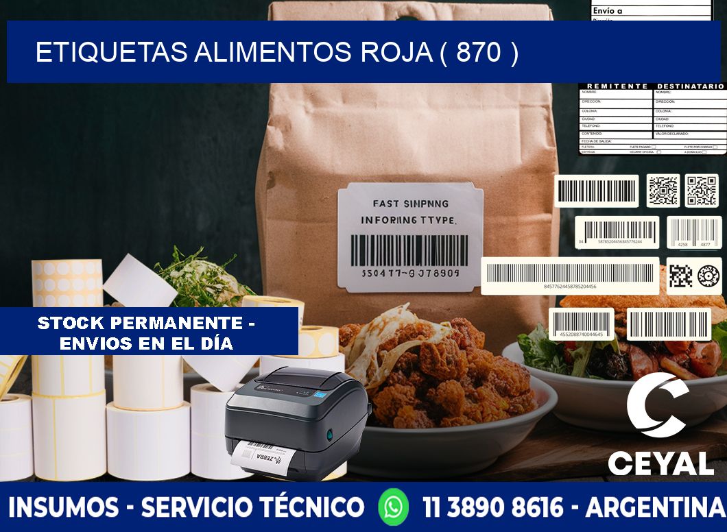 etiquetas alimentos roja ( 870 )