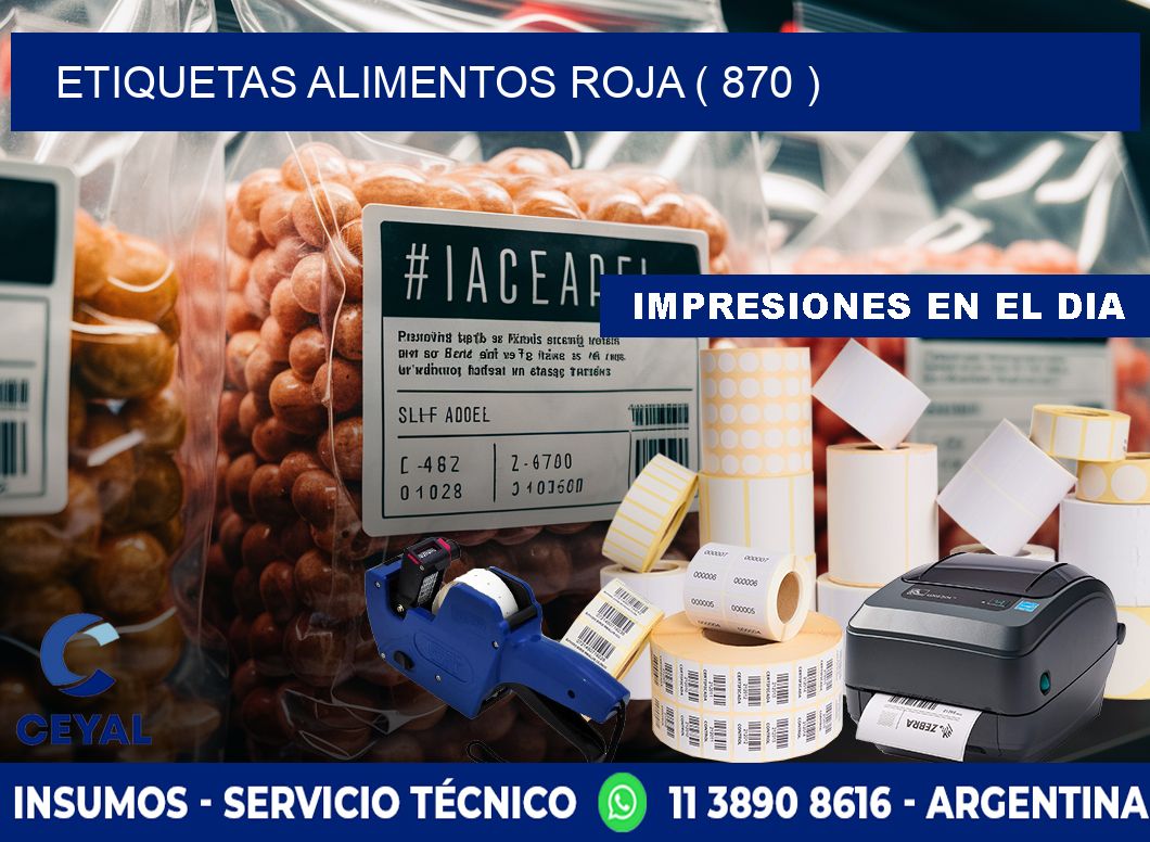 etiquetas alimentos roja ( 870 )
