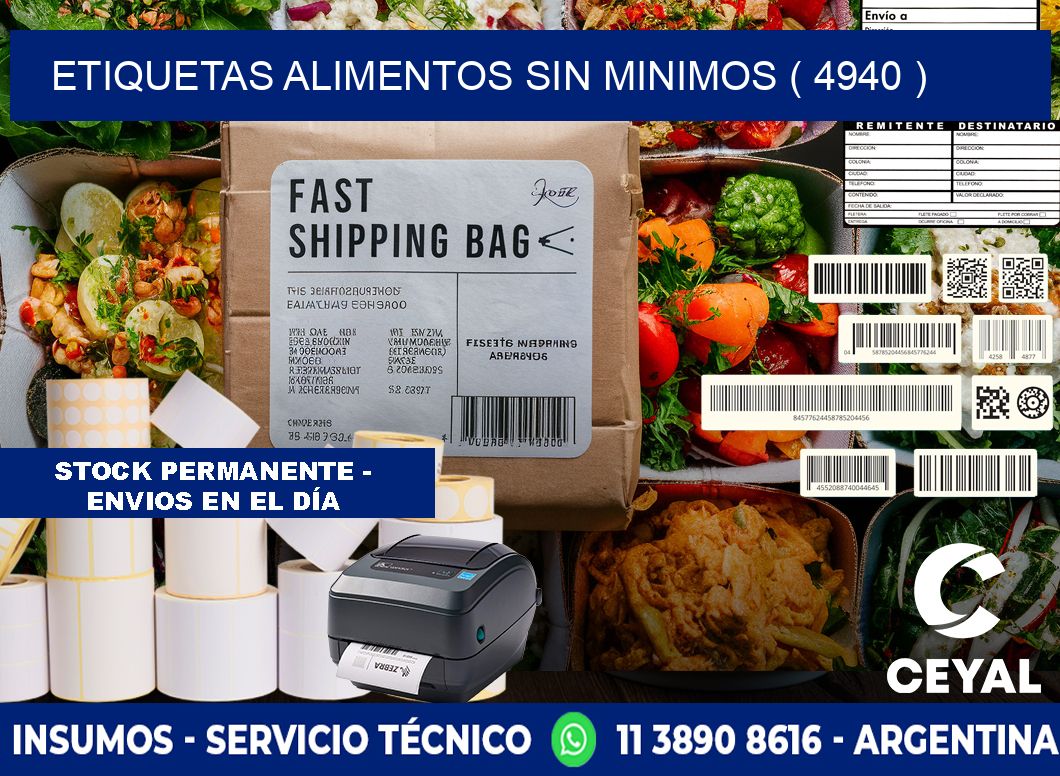 etiquetas alimentos sin minimos ( 4940 )