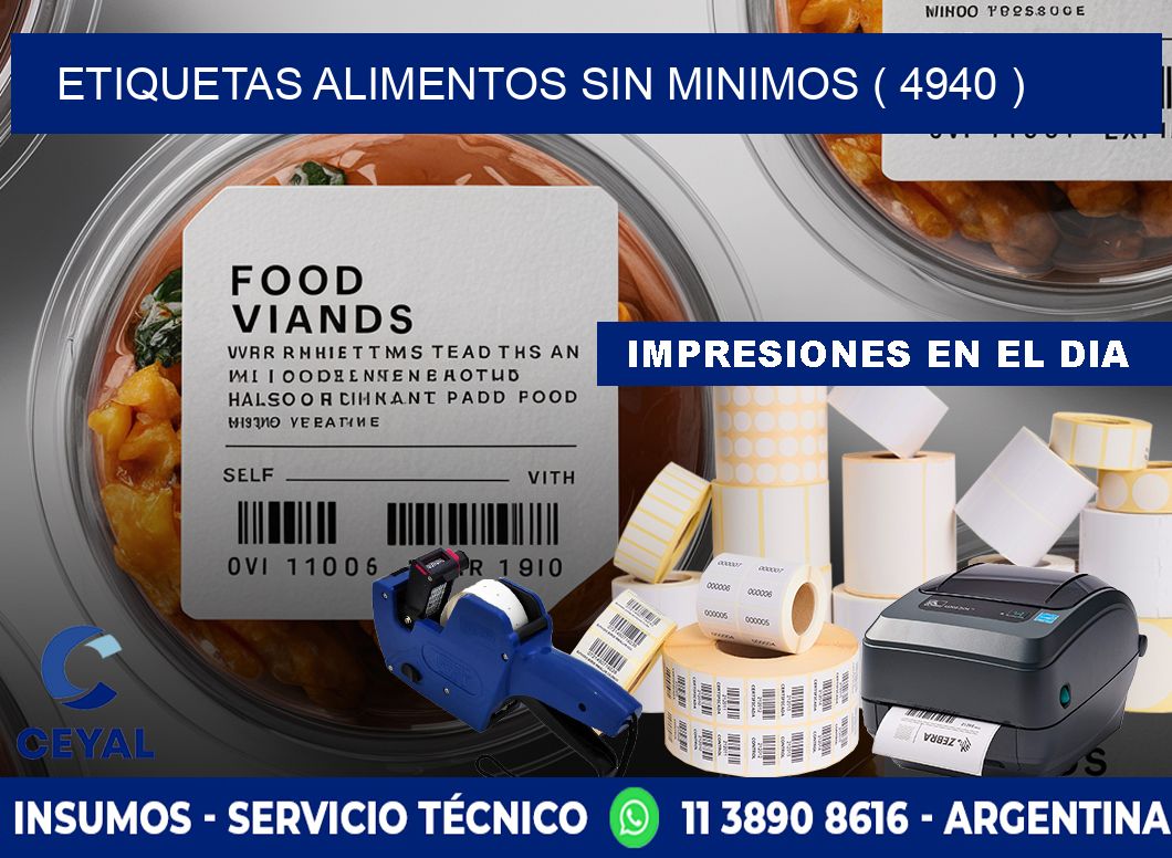 etiquetas alimentos sin minimos ( 4940 )