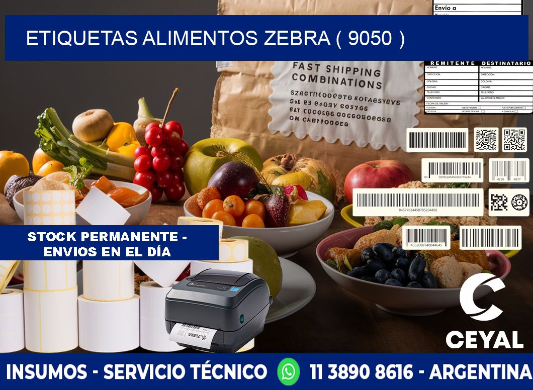 etiquetas alimentos zebra ( 9050 )