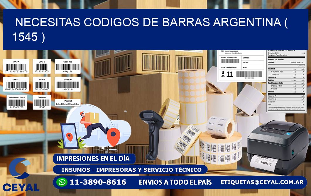 necesitas codigos de barras argentina ( 1545 )
