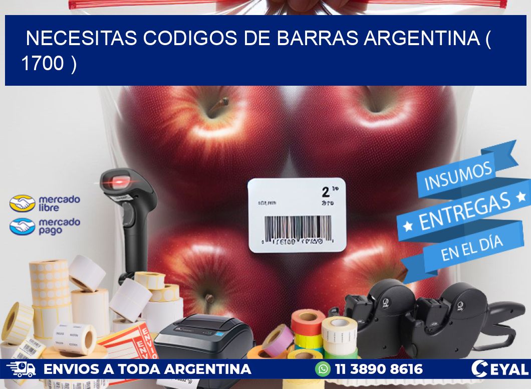 necesitas codigos de barras argentina ( 1700 )