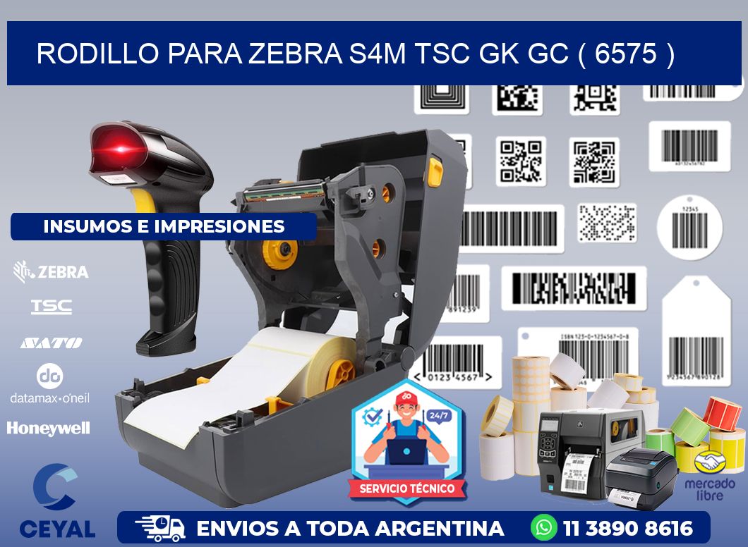 rodillo para zebra S4M TSC GK GC ( 6575 )