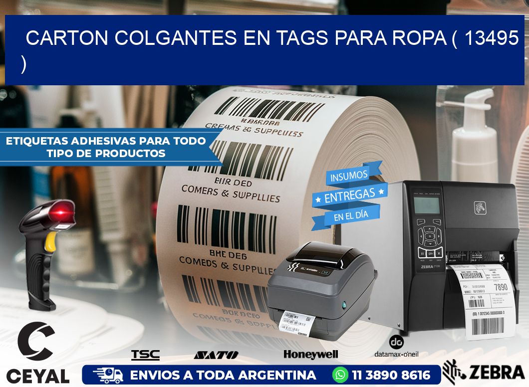 CARTON COLGANTES EN TAGS PARA ROPA ( 13495 )