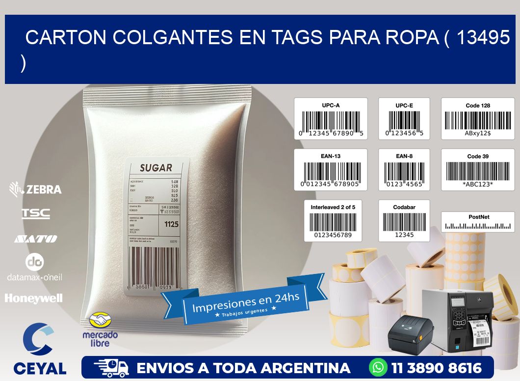 CARTON COLGANTES EN TAGS PARA ROPA ( 13495 )