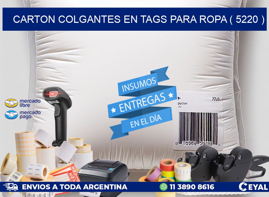 CARTON COLGANTES EN TAGS PARA ROPA ( 5220 )