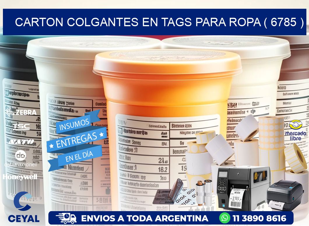 CARTON COLGANTES EN TAGS PARA ROPA ( 6785 )