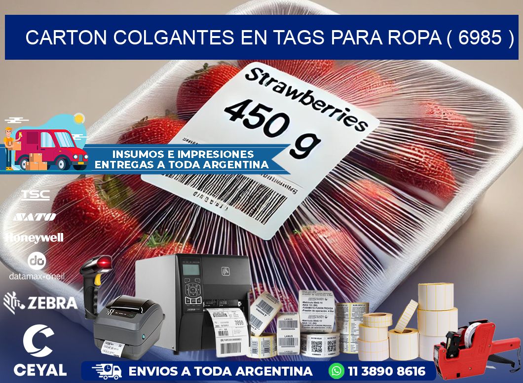 CARTON COLGANTES EN TAGS PARA ROPA ( 6985 )