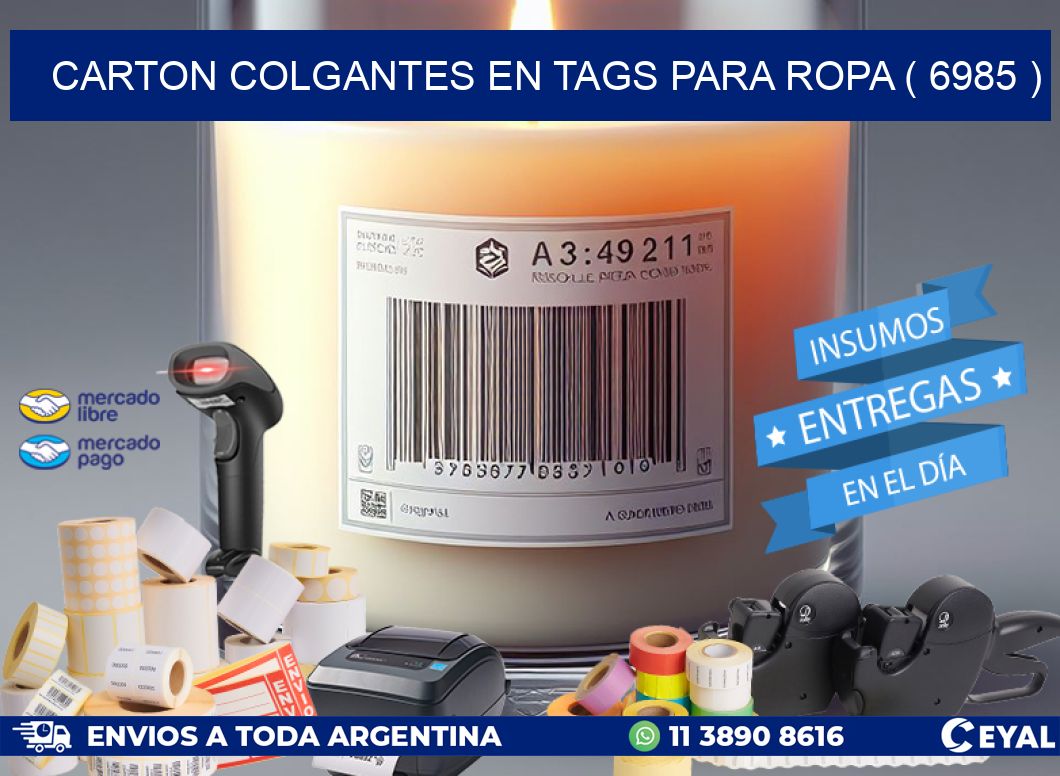 CARTON COLGANTES EN TAGS PARA ROPA ( 6985 )