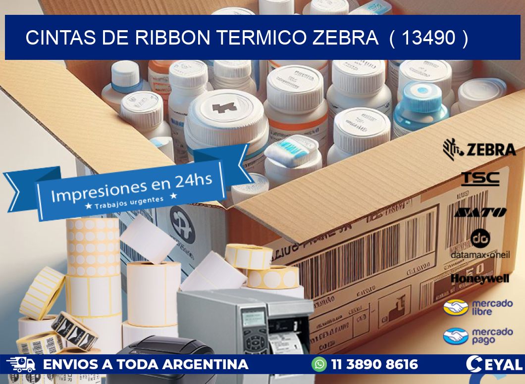 CINTAS DE RIBBON TERMICO ZEBRA  ( 13490 )