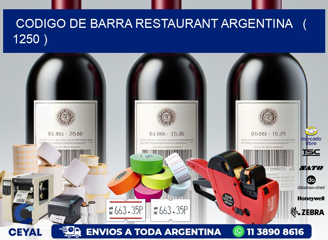 CODIGO DE BARRA RESTAURANT ARGENTINA   ( 1250 )