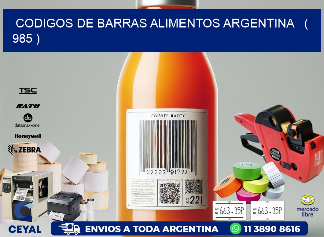 CODIGOS DE BARRAS ALIMENTOS ARGENTINA   ( 985 )