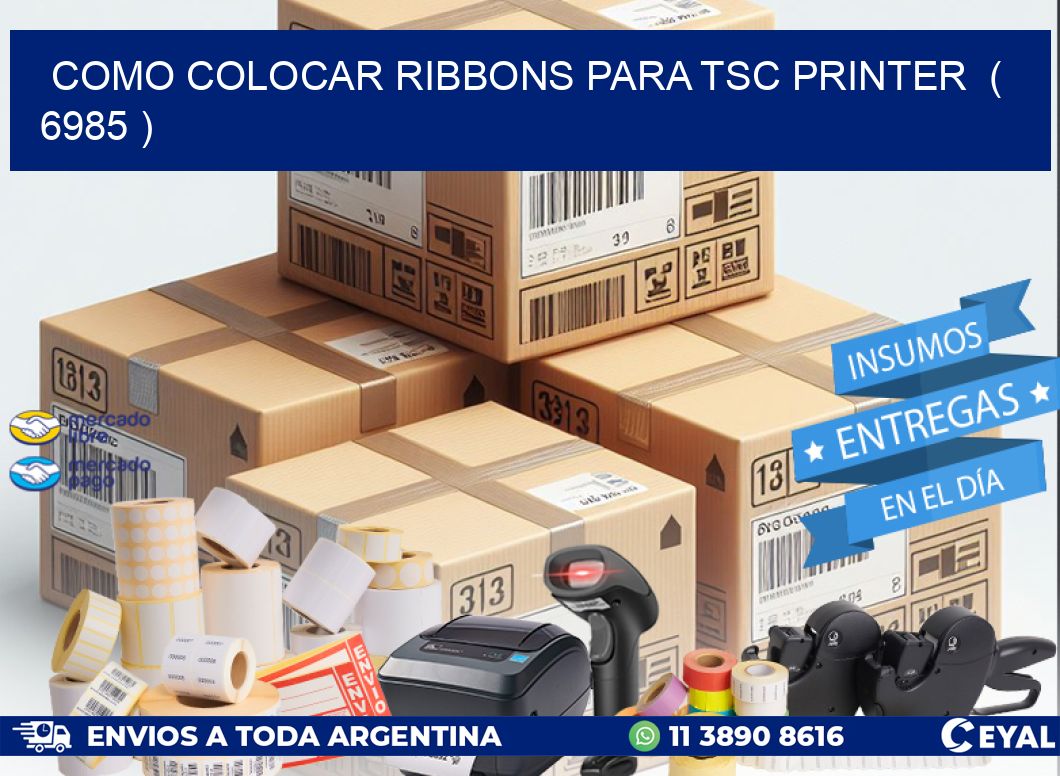 COMO COLOCAR RIBBONS PARA TSC PRINTER  ( 6985 )