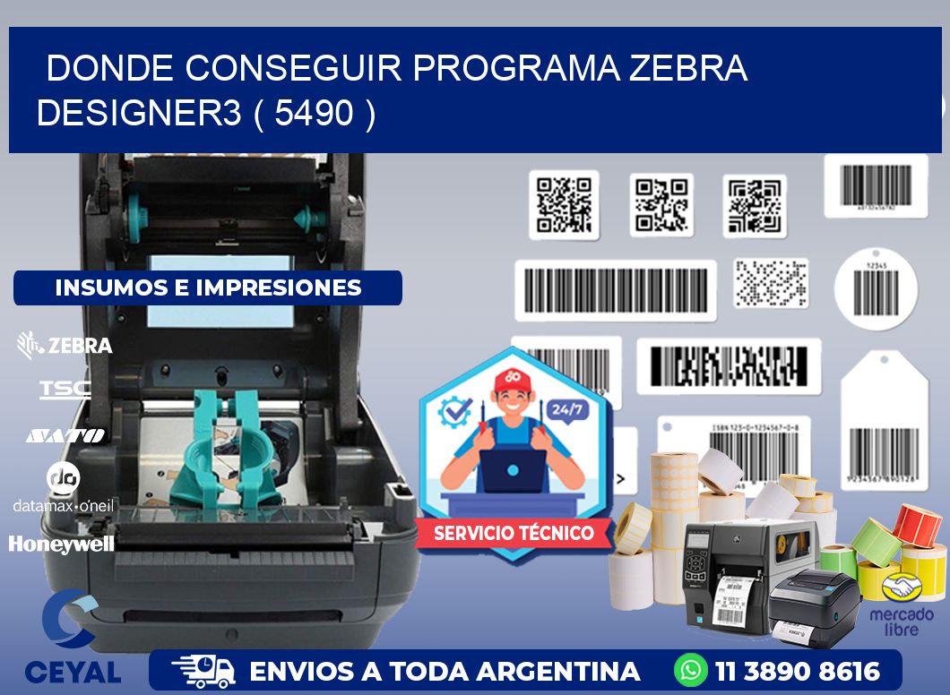 DONDE CONSEGUIR PROGRAMA ZEBRA DESIGNER3 ( 5490 )